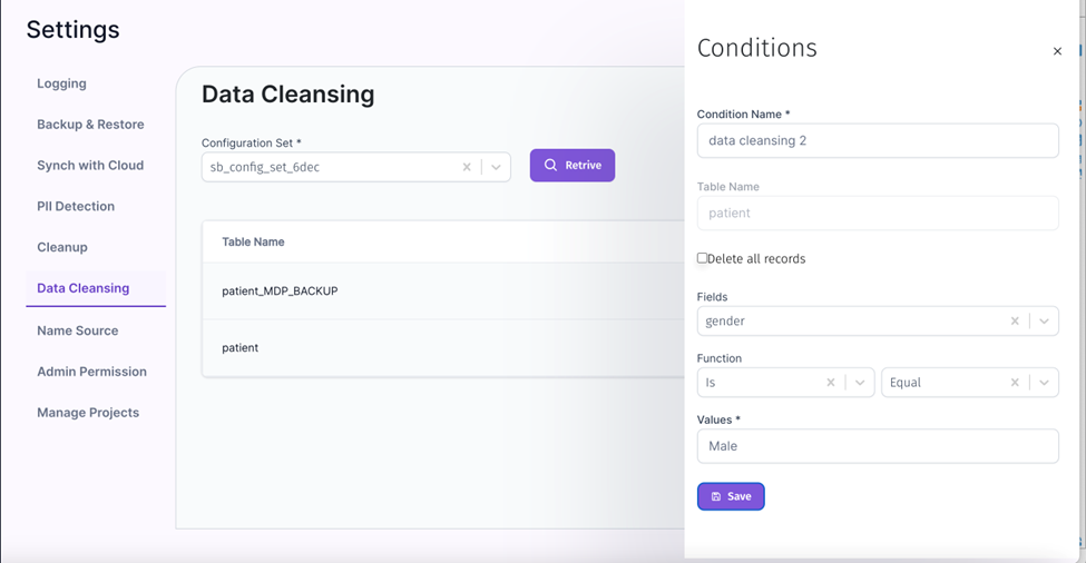 Conditional Deletion Screen